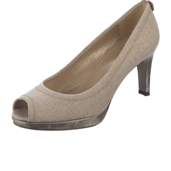 Stuart Weitzman Peep-Toe Pumps Neutral - Size 8 - Picture 2 of 6